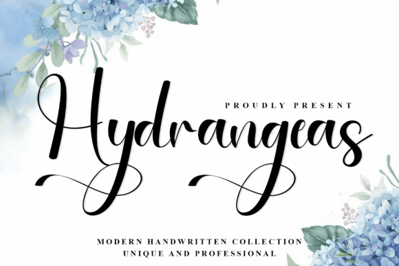 Hydrangeas: A Crisp Modern Handwritten Font for Makers